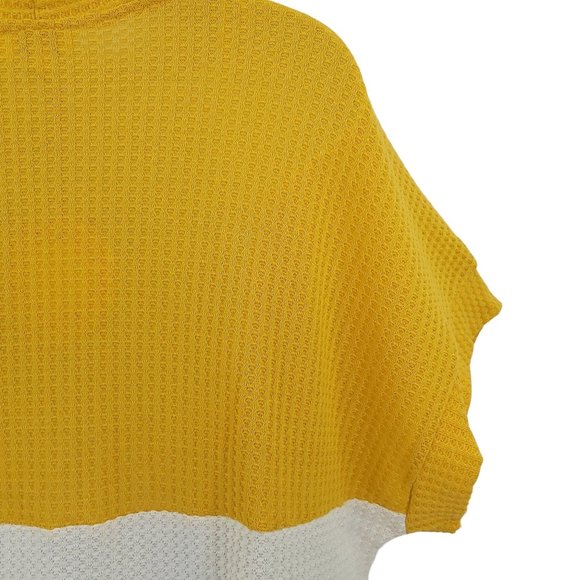 Umgee USA Pullover Tie Waist Waffle Knit Top Womens S Short Sleeve V Neck NEW - Picture 10 of 12